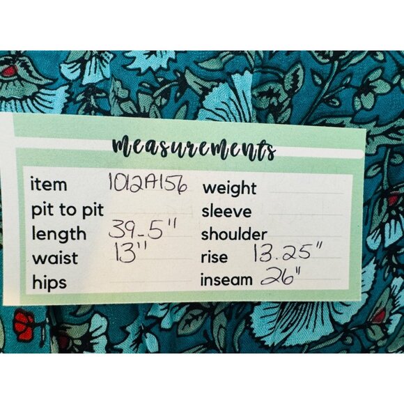 NWT XS Band Of The Free Floral Elise Deep Teal Aqua Wide Leg Palazzo Pants - Picture 7 of 11